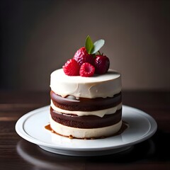 Delicious pastry cake on the table created with Generative AI technology