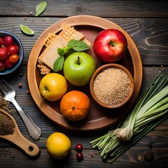 Healthy vegetables and fruits created with Generative AI technology