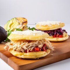 Arepas Isolated on White .Generative AI