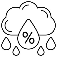 Conceptual flat design icon of humidity 