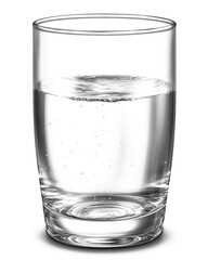 glass of water isolated on a transparent background - obrazy, fototapety, plakaty