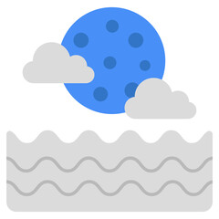 An icon design of cloudy night 