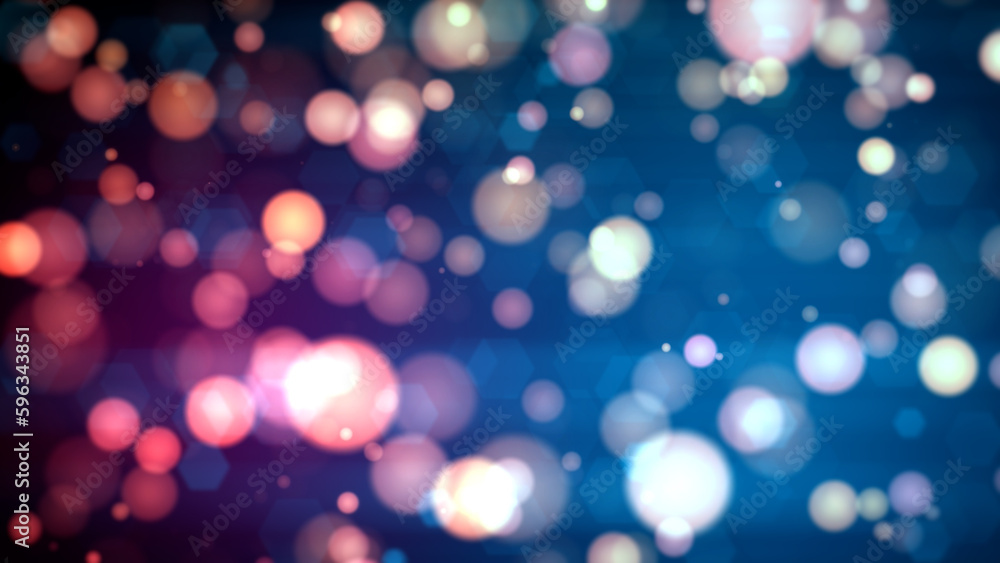 Poster glowing twist from corner lights beautiful bokeh background - abstract 3d rendering