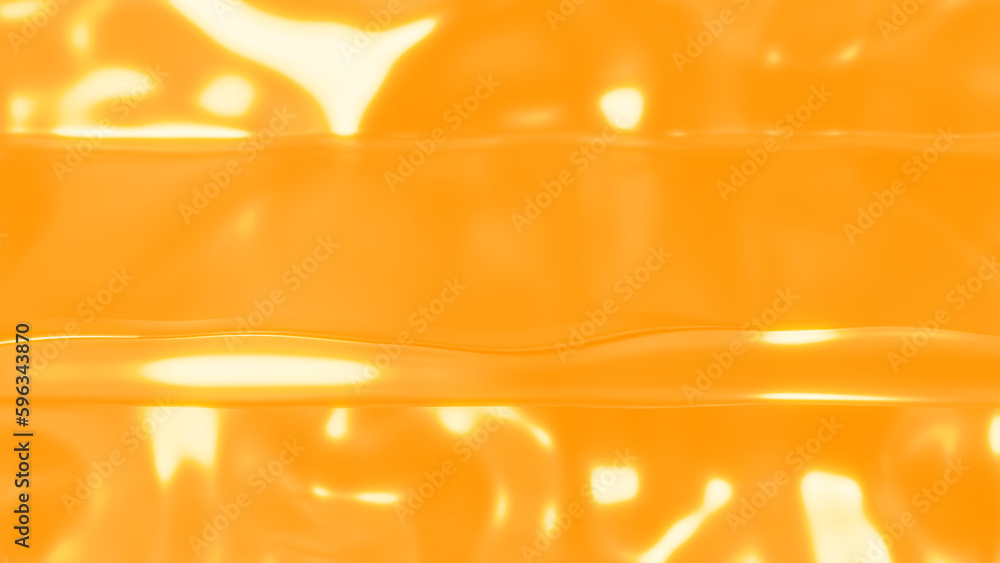 Aufkleber honey yellow soft metal curves bokeh background - abstract 3d rendering