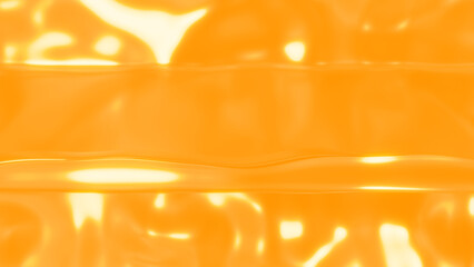 Honey yellow soft metal curves bokeh background - abstract 3D rendering
