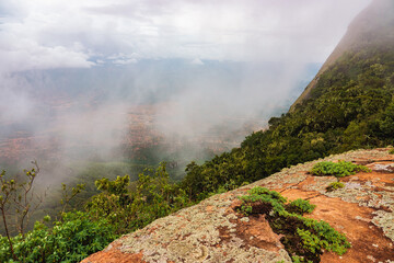 Scenic view of Mount Longido against sky  in rural Tanzania
