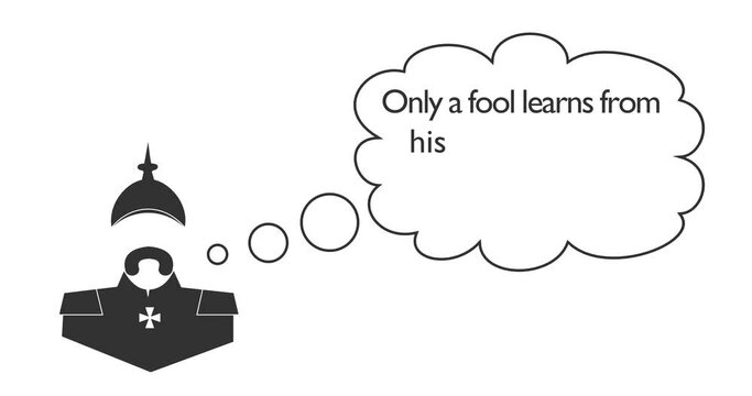 German infantryman during the first world war. Abstract simplicity portrait. Otto von Bismarck quote. Politic concept