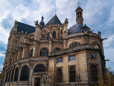 The Church of St. Eustache, the Flamboyant Gothic style, built in 1532 and 1632, in Paris, France
