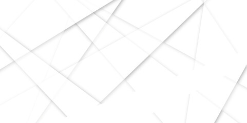 Abstract background is white with an old surface and white 3d lines and technology modern background design . Geometric background with squares in bright light with soft shadows as pattern. Template	