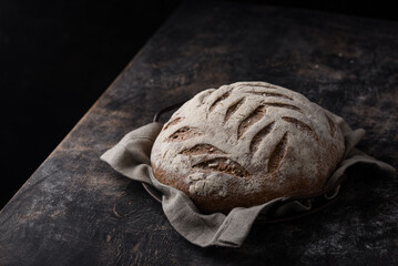 Fresh homemade bread with a crispy crust
