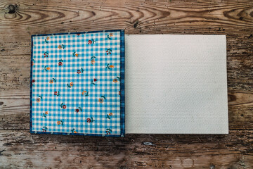 ornamental notebook on wood