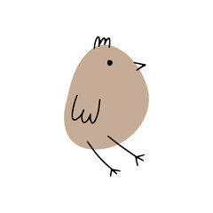 Chick. Cute little farm bird. Funny easter animal. Kids vector illustration.