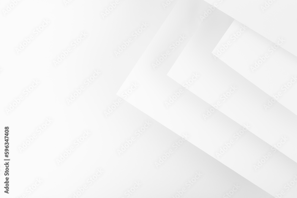 Poster white abstract background with lines and corners in futuristic geometric style, backdrop for adverti