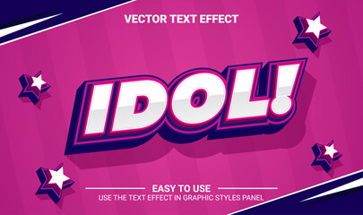 3d idol text editable effect