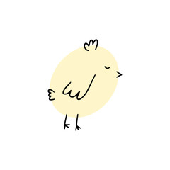Chick. Cute little farm bird. Funny easter animal. Kids vector illustration.