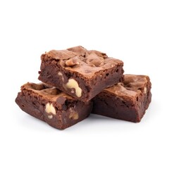 Brownies Isolated on White. Generative AI