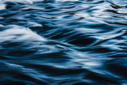 Flowing clear water in motion