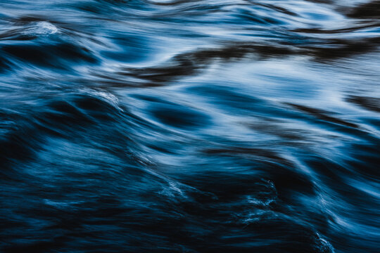 Flowing clear water in motion