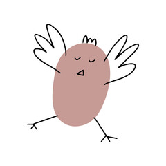 Chick. Cute little farm bird. Funny easter animal. Kids vector illustration.