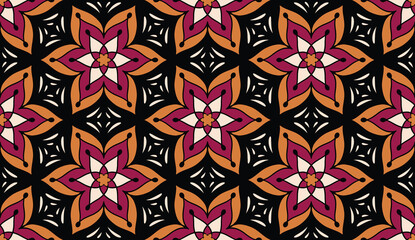 Geometric ethnic oriental pattern traditional Design for background,carpet,wallpaper,clothing,wrapping,Batik,fabric,Vector illustration.embroidery style.