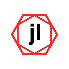JL hexagon typography monogram vector. JL brand name icon.