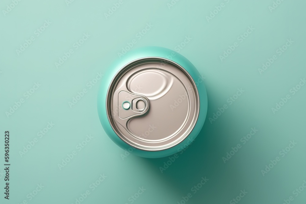 Aufkleber copy space on top of a soft drink can. generative ai