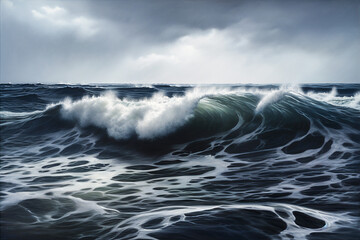 Stormy Seas. Generative AI.
A digital painting of great waves and stormy seas.