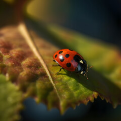 Obraz premium ladybug on a leaf