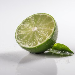 Lime fruit isolated on white background.