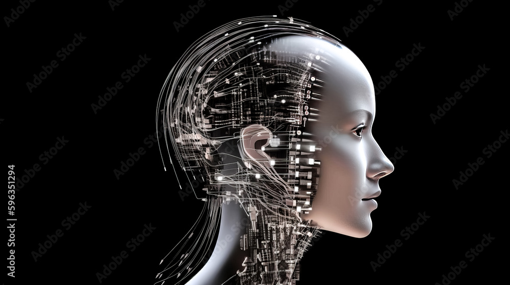 Poster artificial intelligence was conceptually explored by a woman - generative ai