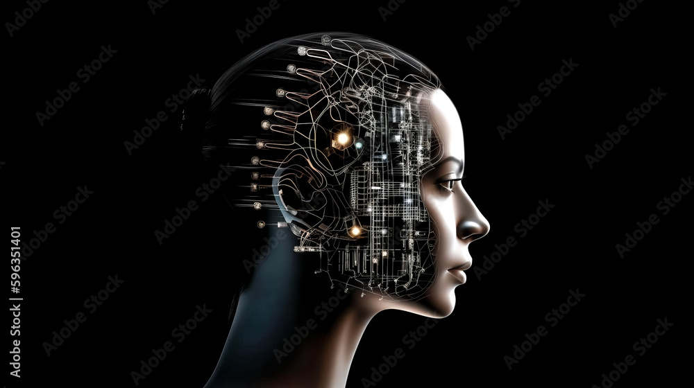 Poster artificial intelligence was conceptually created by a woman - generative ai