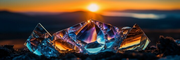 Holy sky viewed through stunning crystal. AI generative
