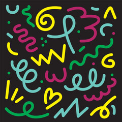 illustration of set of bright colorful pattern