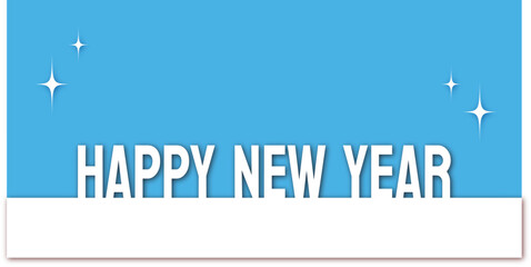 new year banner blue and white