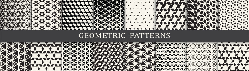 Seamless geometric halftone pattern set