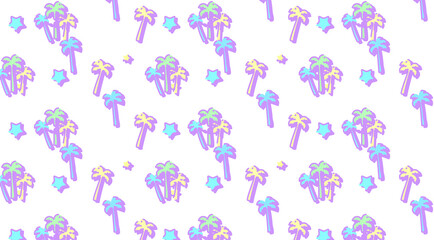 80sレトロポップ！サマーバケーションパターン⭐︎PNG