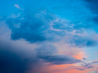 Multicolored sky sketch at sunset