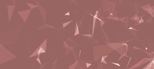 Colored polygonal space. Connection dots and lines structure. Digital background. Triangular futuristic business wallpaper. Data technology. 3d rendering. Vector Illustration