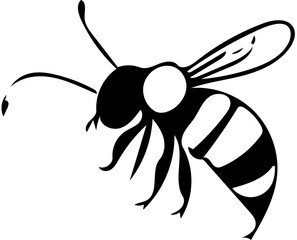 Honeybee Vector design, Black and white, Digital Art
