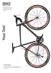 Bicycle poster. Race road bike. Realistic	