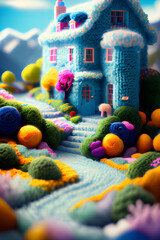 farmhouse made of wool