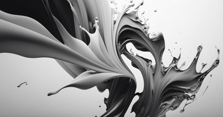 abstract liquid curl banner with smooth and dynamic movement generative ai