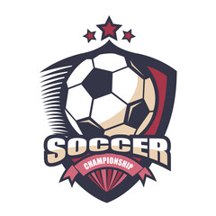 Illustration of modern soccer logo.It's for attack concept