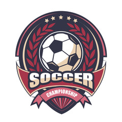 Illustration of modern soccer logo.It's for champion concept