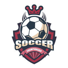Illustration of modern soccer logo.It's for winner concept