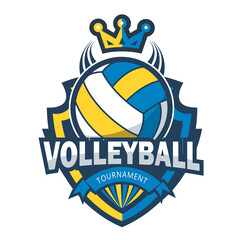 Illustration of Volleyball logo.It's winner concept
