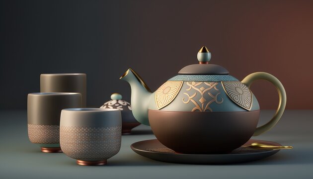 Traditional Tea Set Wallpaper Bring A Touch Of China Generative Ai