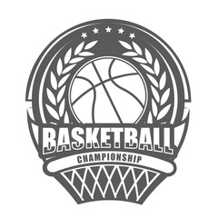 Illustration of black and white modern basketball logo.It's for champion concept