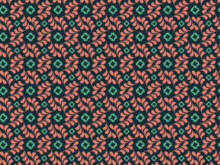 seamless pattern with shapes and leaf