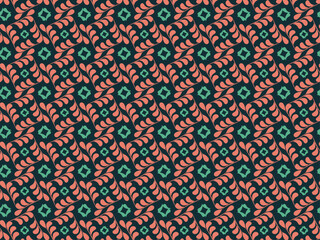 seamless pattern with shapes and leaf